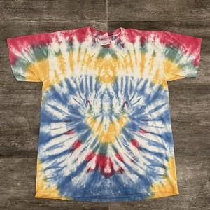 VINTAGE GILDAN T-Shirt Blue Short Sleeve Tie Dye Men’s Size L